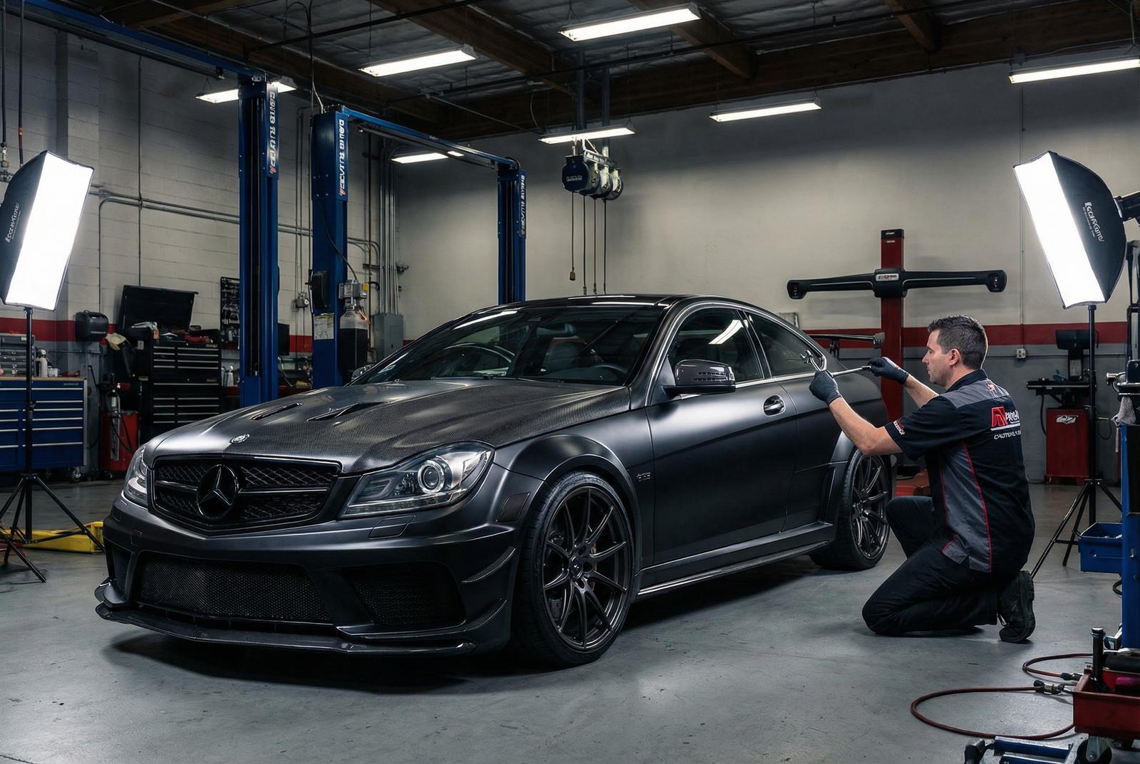 小黄游奔驰C63改装视频