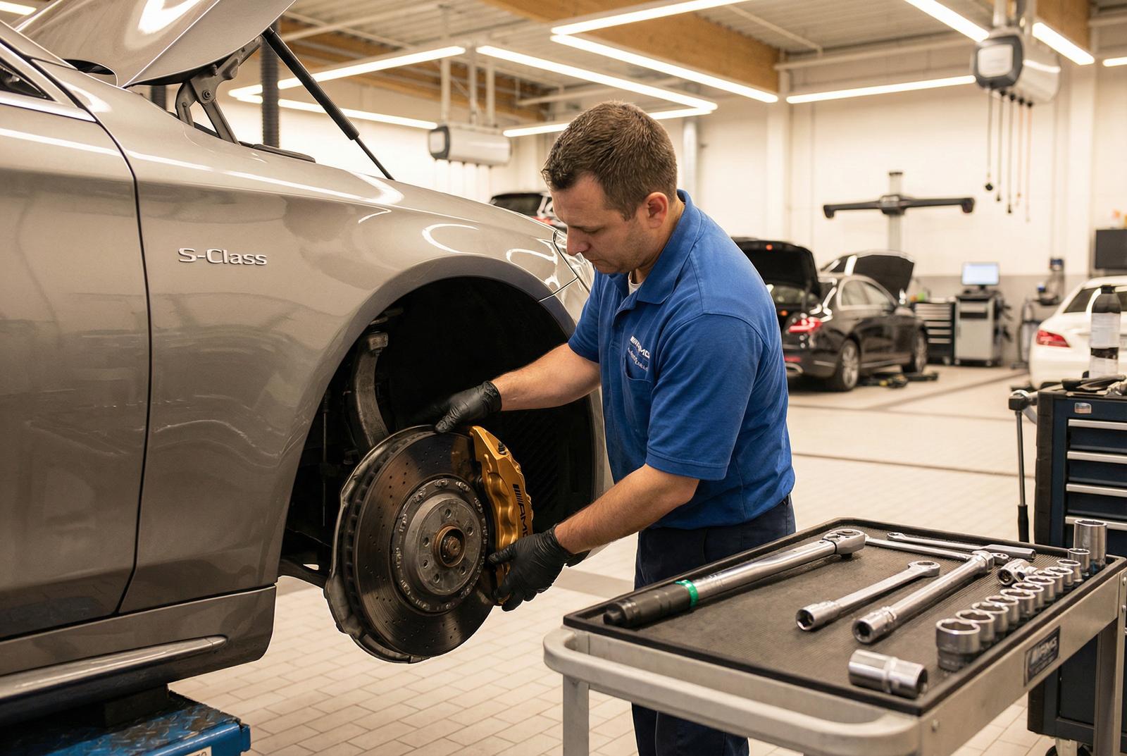 小黄游奔驰制动系统修车视频教程